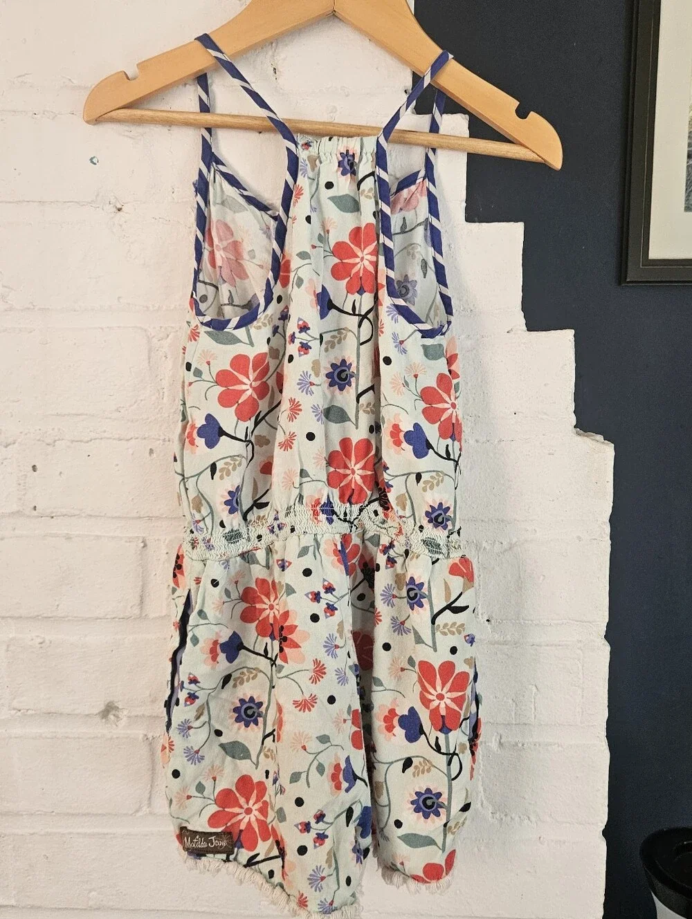 Matilda Jane Girls Floral Ruffle Romper Size 6 (Runs Small) Spring Summer Outfit